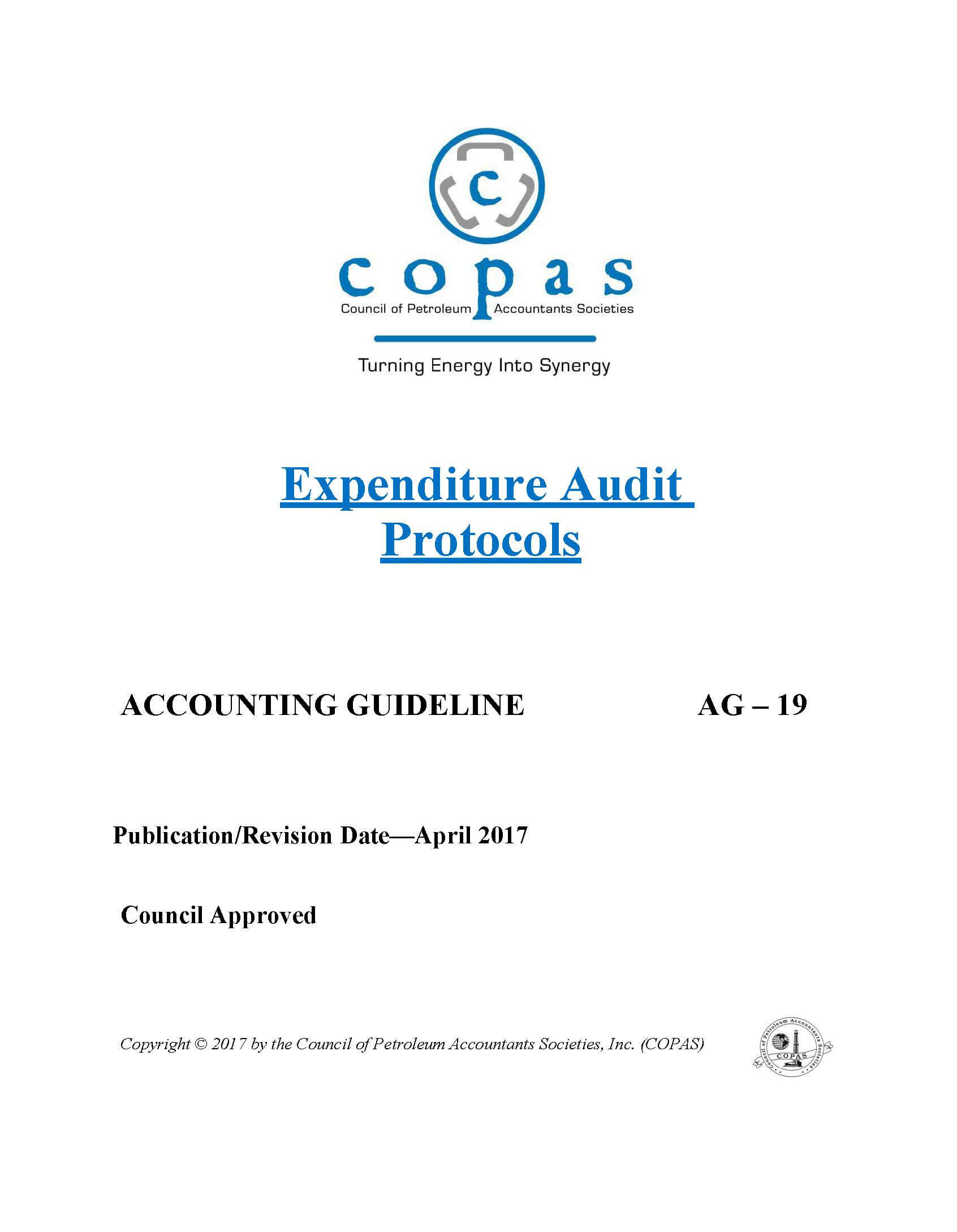 AG-19 Expenditure Audit Protocols - products AG 19 Expenditure Audit Protocols - Council of Petroleum Accountants Societies