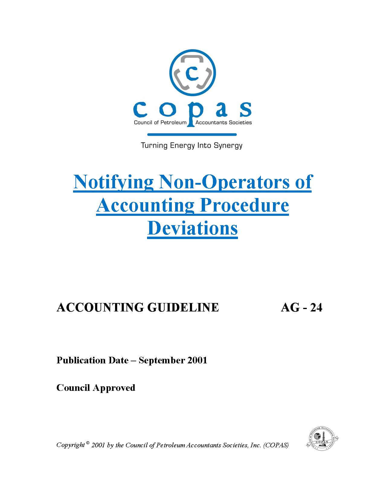 AG-24 Notifying Non Operators of Accounting Procedure Deviations