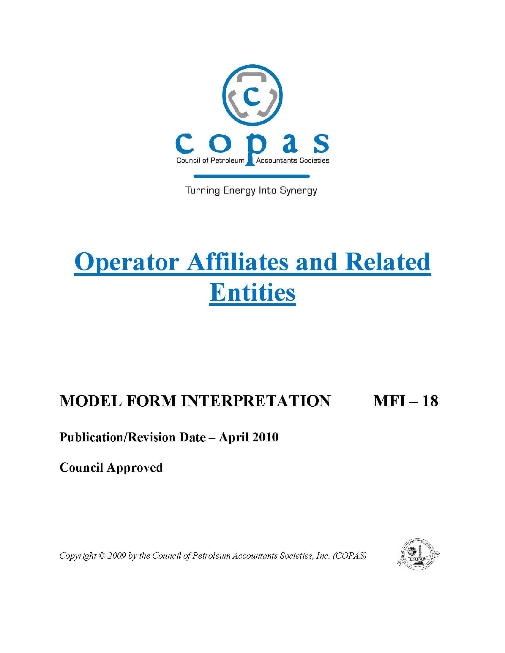 MFI-18 Operator Affiliates and Related Entities - products MFI 18 Operator Affiliates and Related Entities - Council of Petroleum Accountants Societies