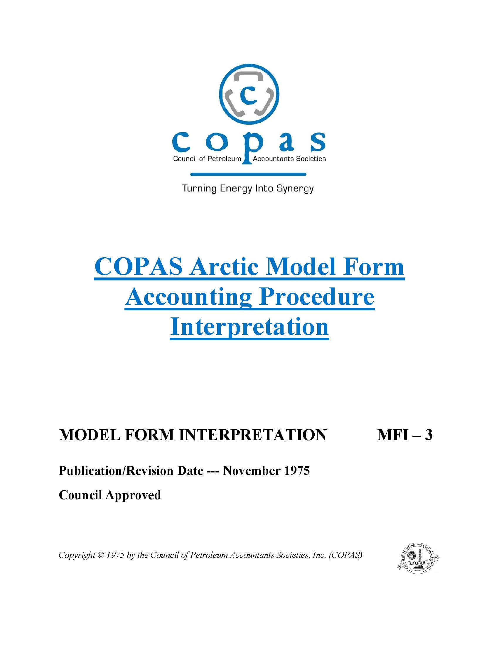 MFI-3 Arctic Model Form Accounting Procedure Interpretation