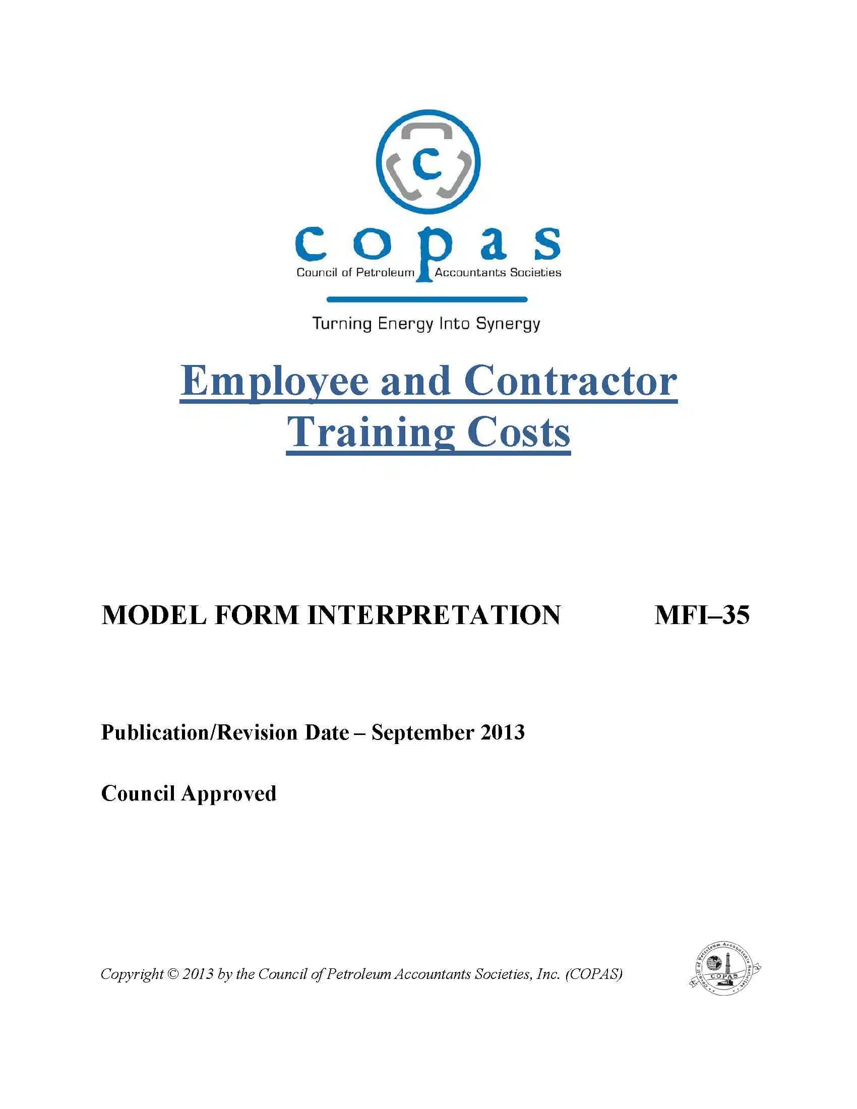 MFI-35 Employee and Contractor Training Costs