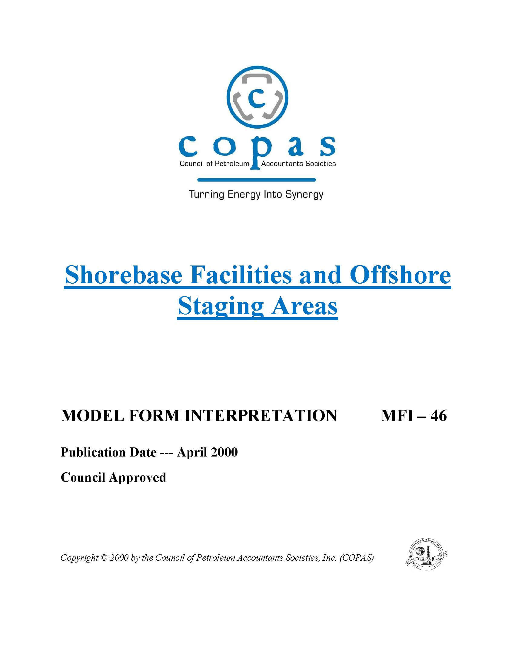 MFI-46 Shorebase Facilities and Offshore Staging Areas - products MFI 46 Shorebase Facilities and Offshore Staging Areas - Council of Petroleum Accountants Societies