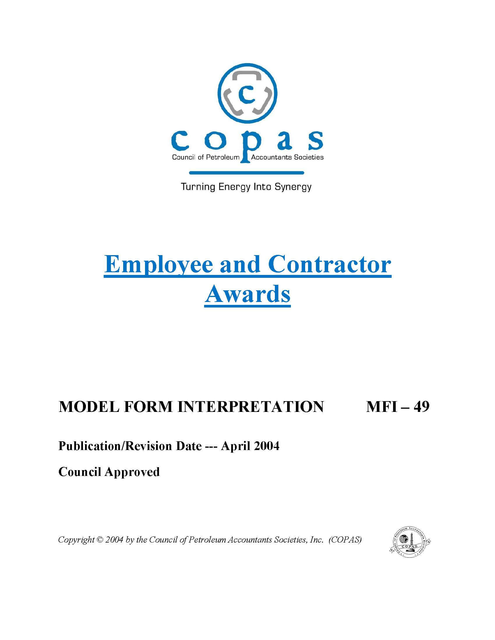MFI-49 Employee and Contractor Awards