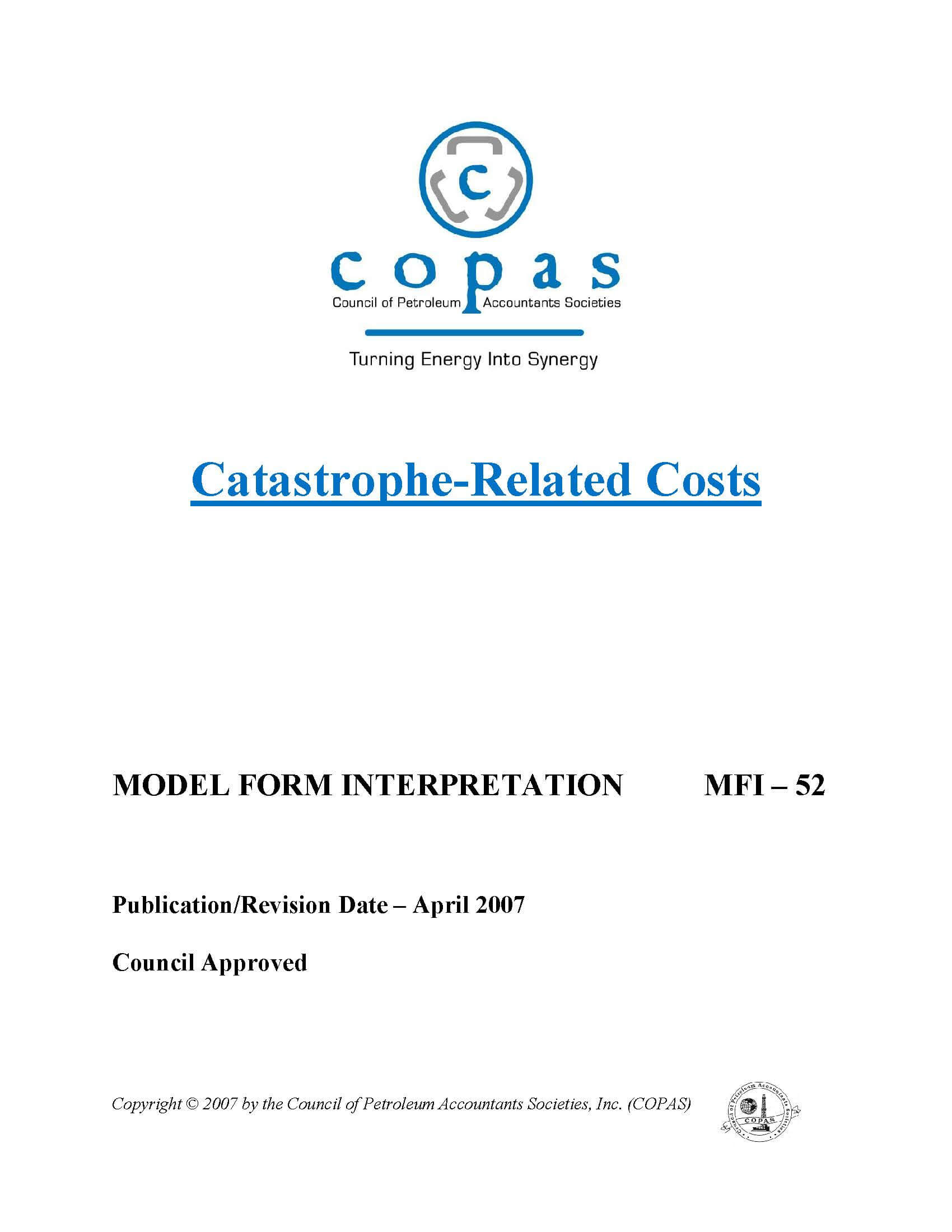 MFI-52 Catastrophe-Related Costs