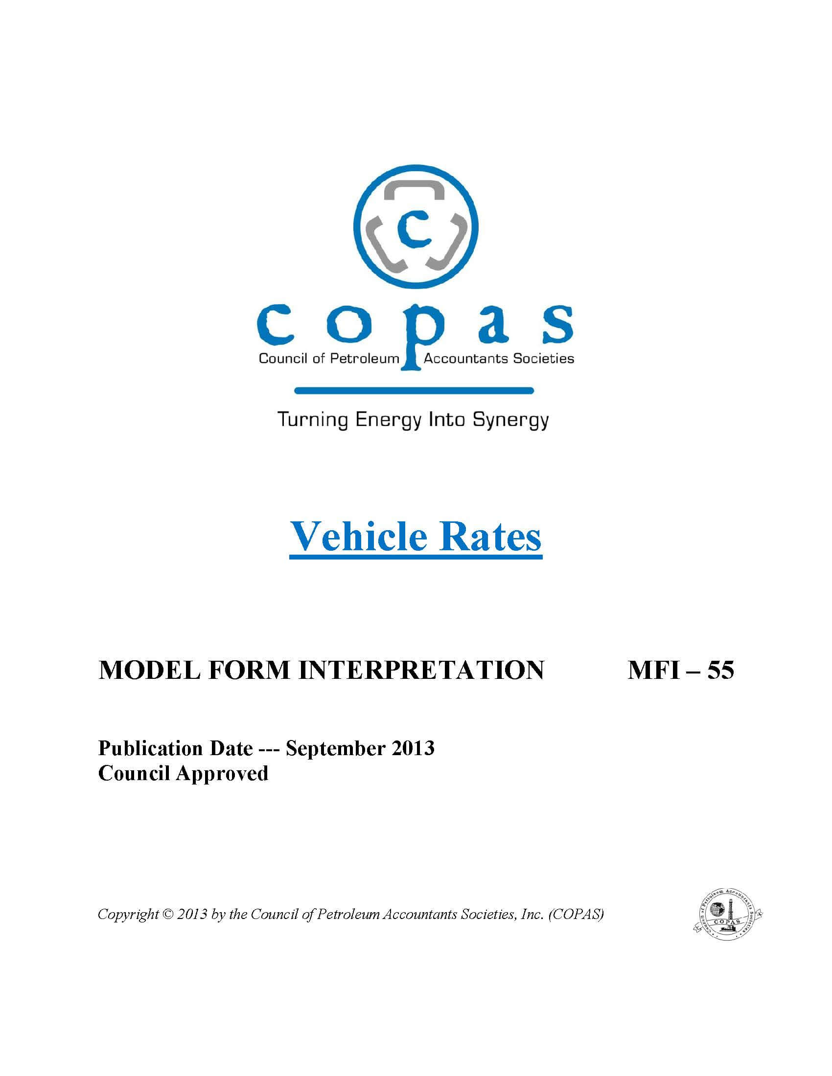 MFI-55 Vehicle Rates - products MFI 55 Vehicle Rates - Council of Petroleum Accountants Societies